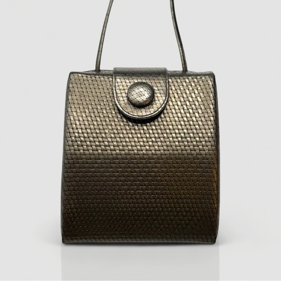 Vintage Ande Metallic Woven Purse – 1960s/70s Evening Handbag, Bronze Crossbody - Picture 1 of 15